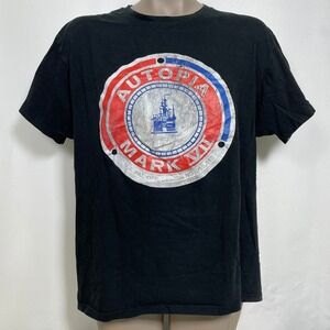 Disneyland Autopia Mark VII Ride Cars Black Cotton T-Shirt Women's LARGE